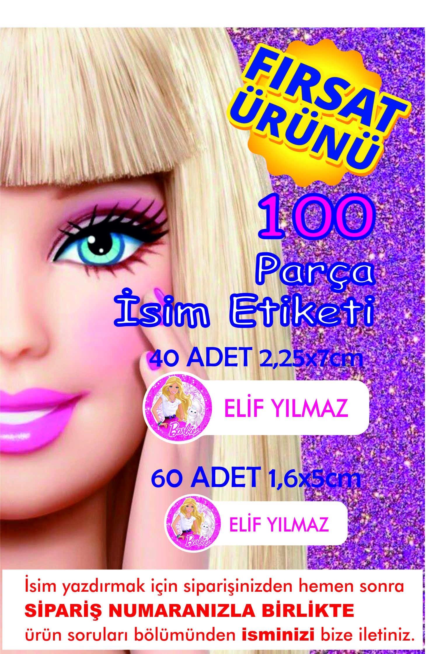 Barbie İsim Etiketi