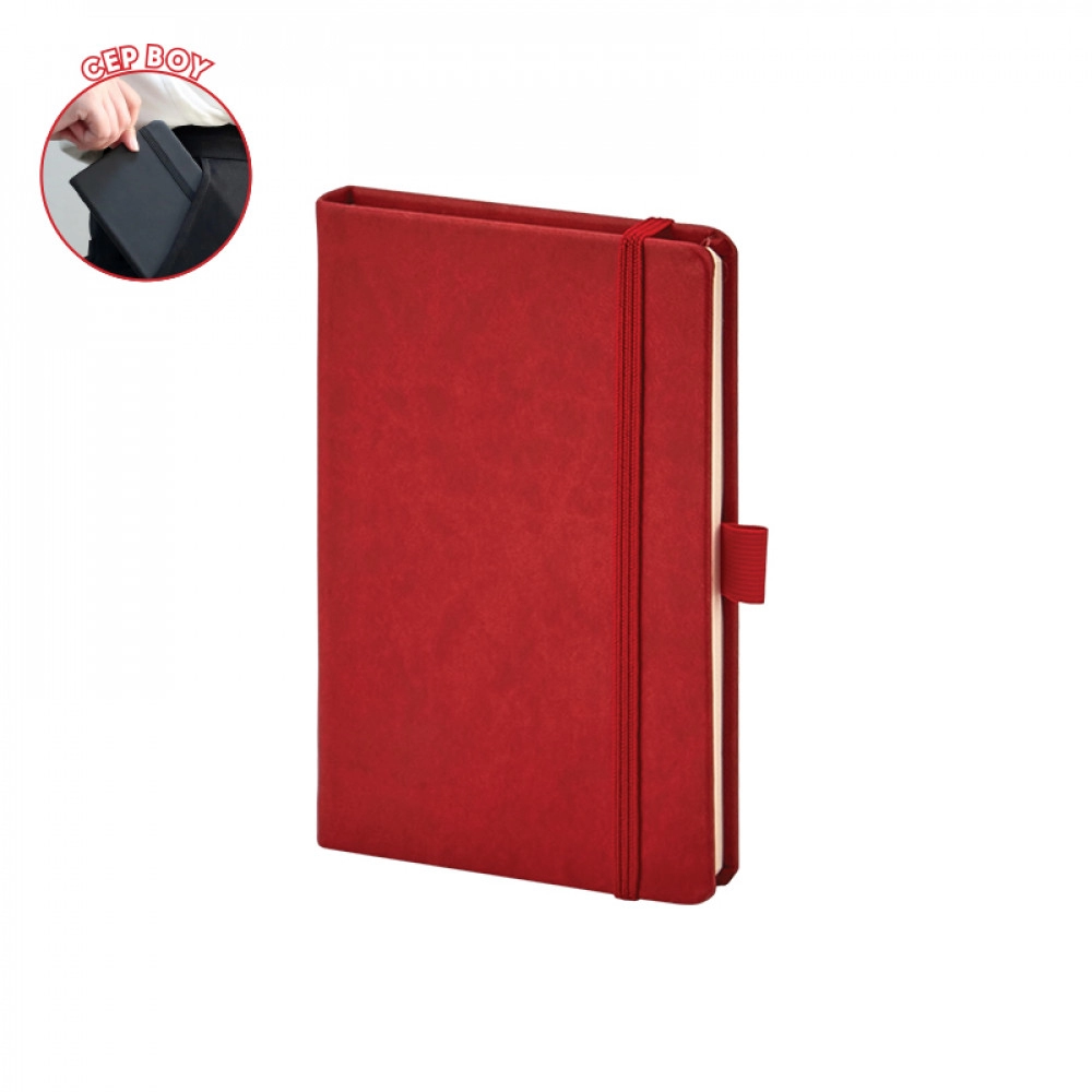 Max Dijital 923-914 Termo Deri Kırmızı 9x14 Cm Cep Boy Defter