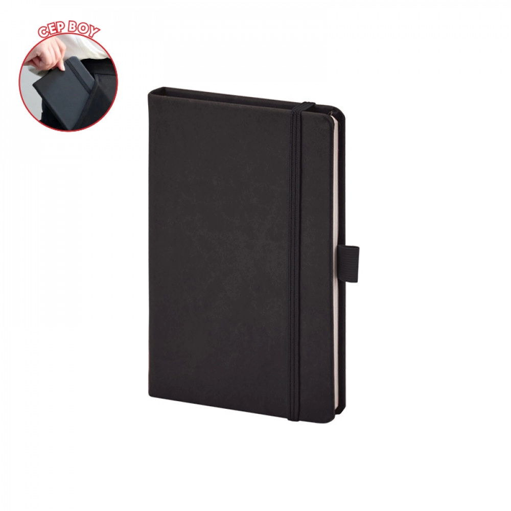 Max Dijital 923-914 Termo Deri Siyah 9x14 Cm Cep Boy Defter