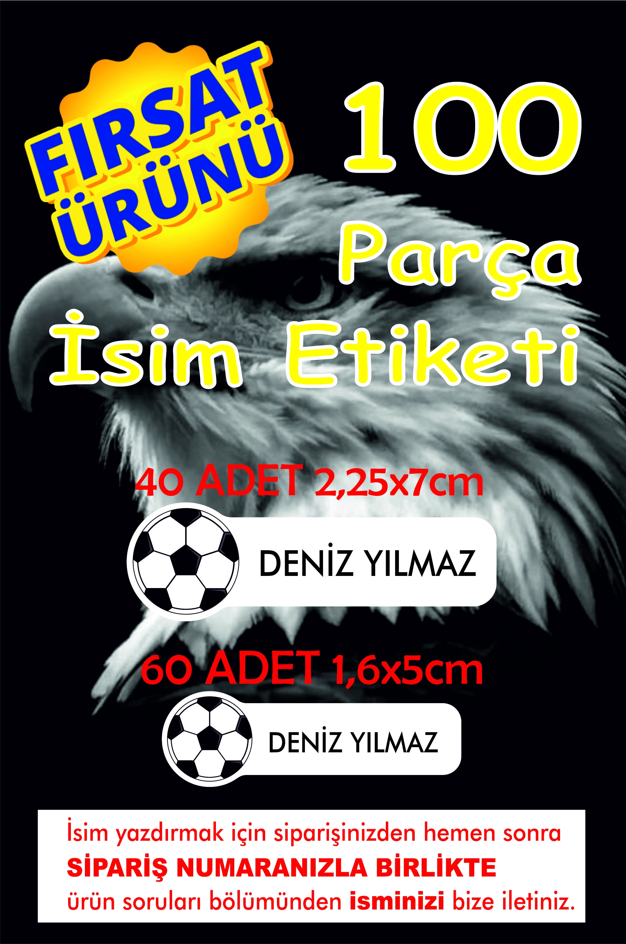 Siyah-Beyaz İsim Etiketi