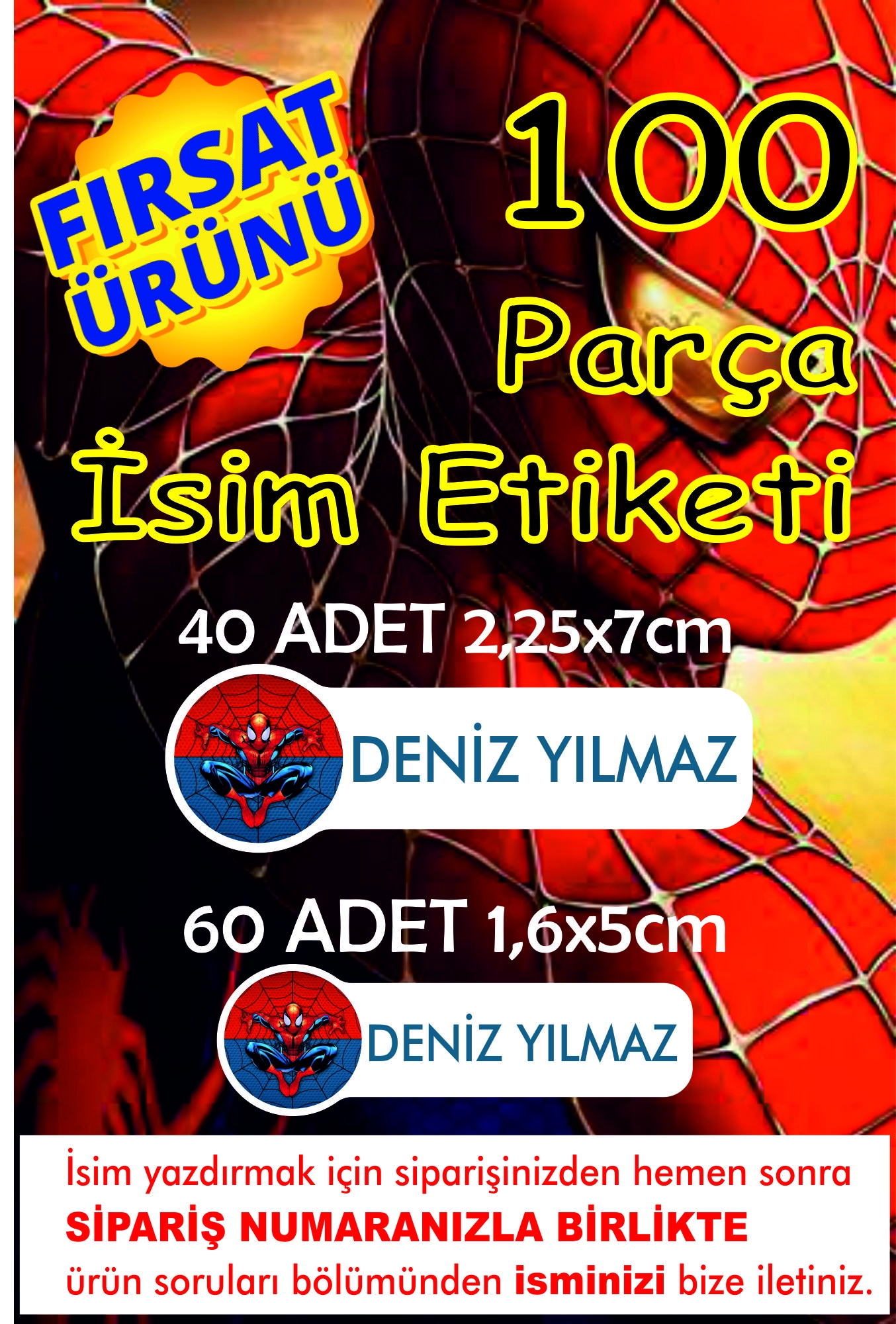 Spiderman İsim Etiketi